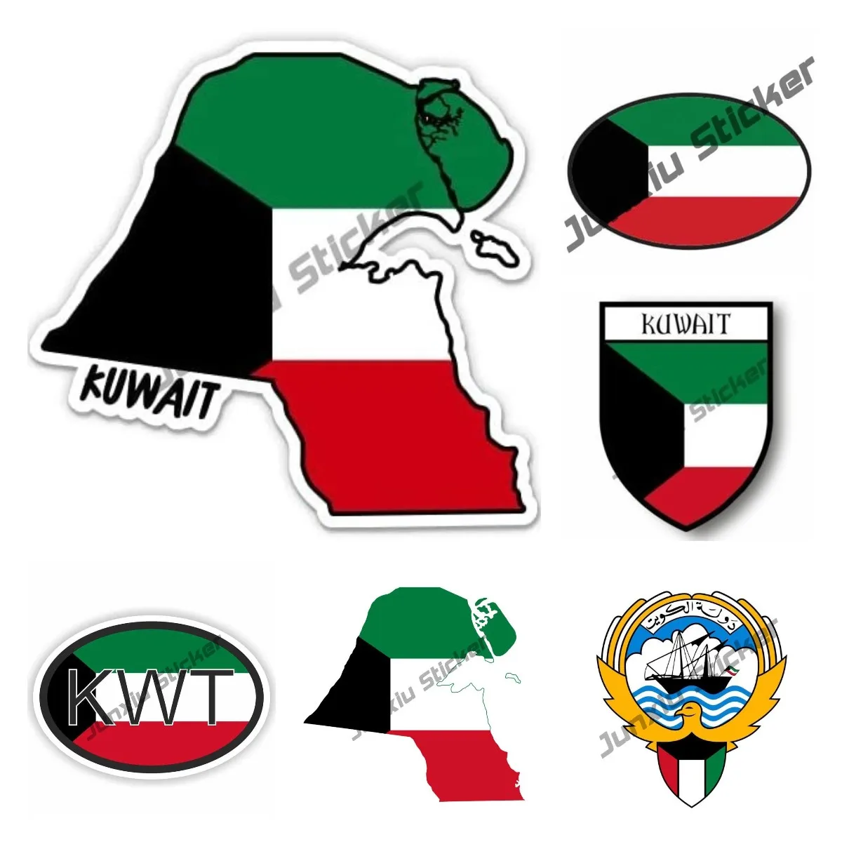 Car Accessories Kuwait - Kuwait mapa com bandeira adesivo de